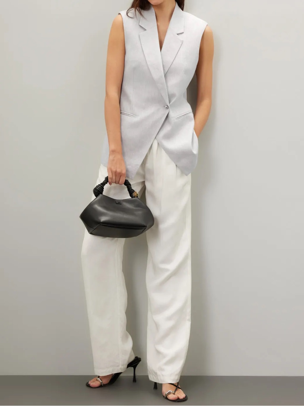 Derek Lam 10 Crosby Taylor Linen Blend Blazer Vest Minimalist Quiet Luxury